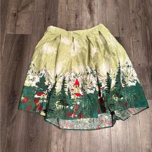 Alpine Christmas print midi skirt